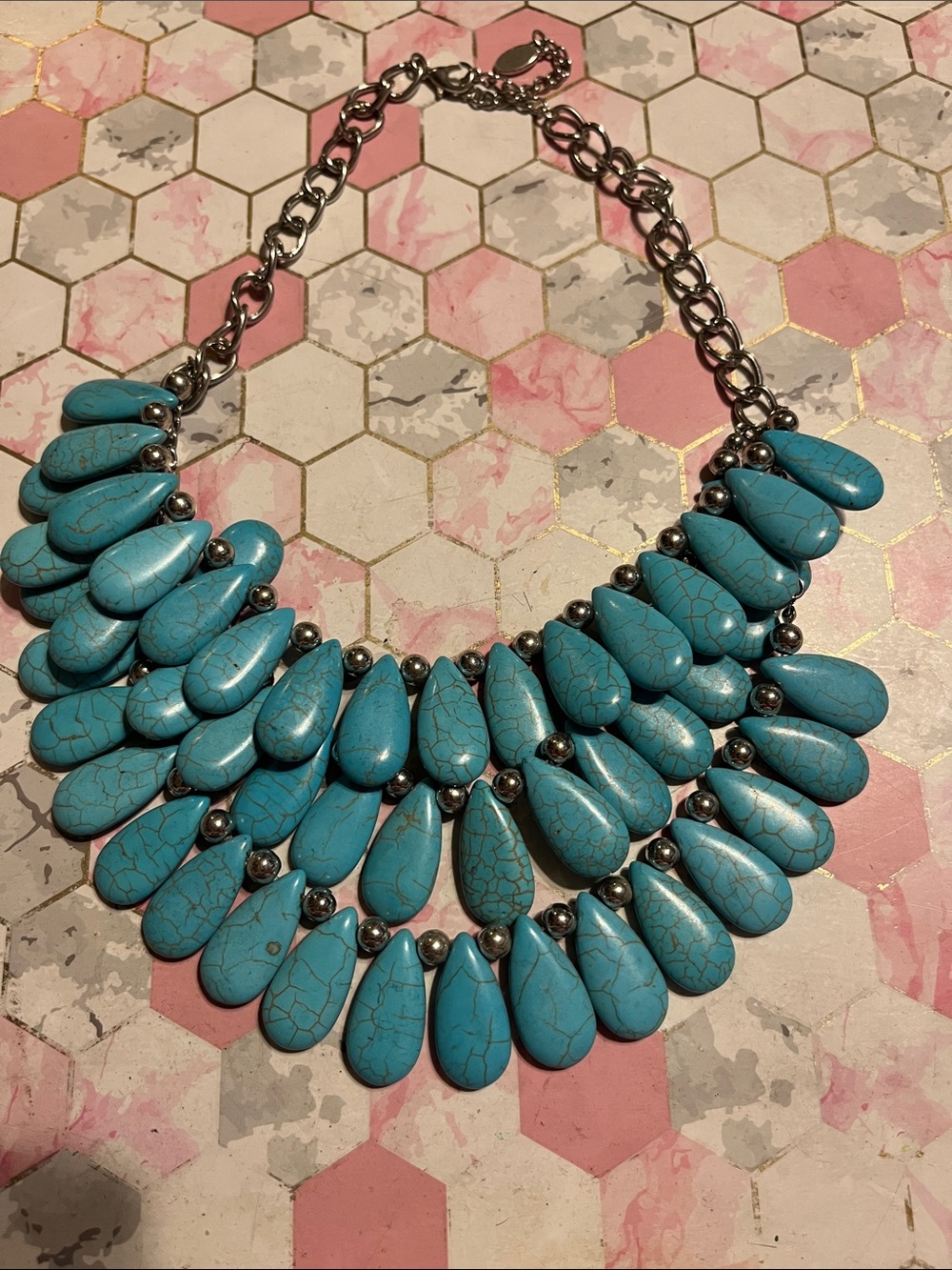 paparazzi Turquoise Teardrop Bib Necklace